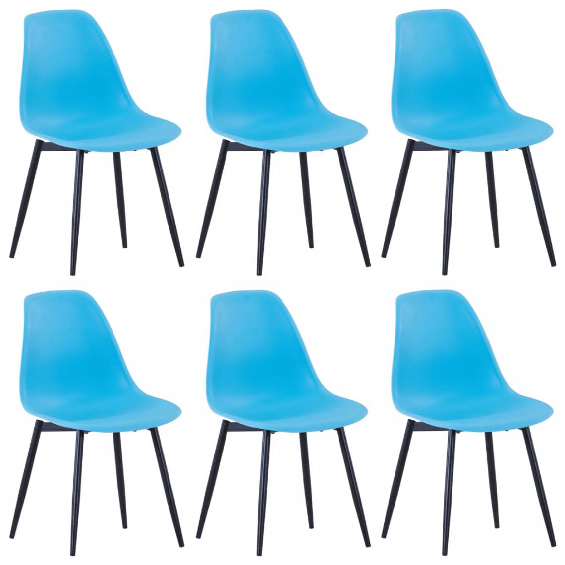 Icaverne - Moderne Fauteuils et chaises ligne Saint-Marin Chaises de salle à manger 6 pcs Bleu PP - Chaises