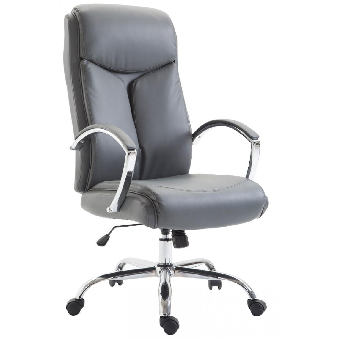 Icaverne - Chic Chaise de bureau gamme Castries en simili cuir couleur gris - Chaises