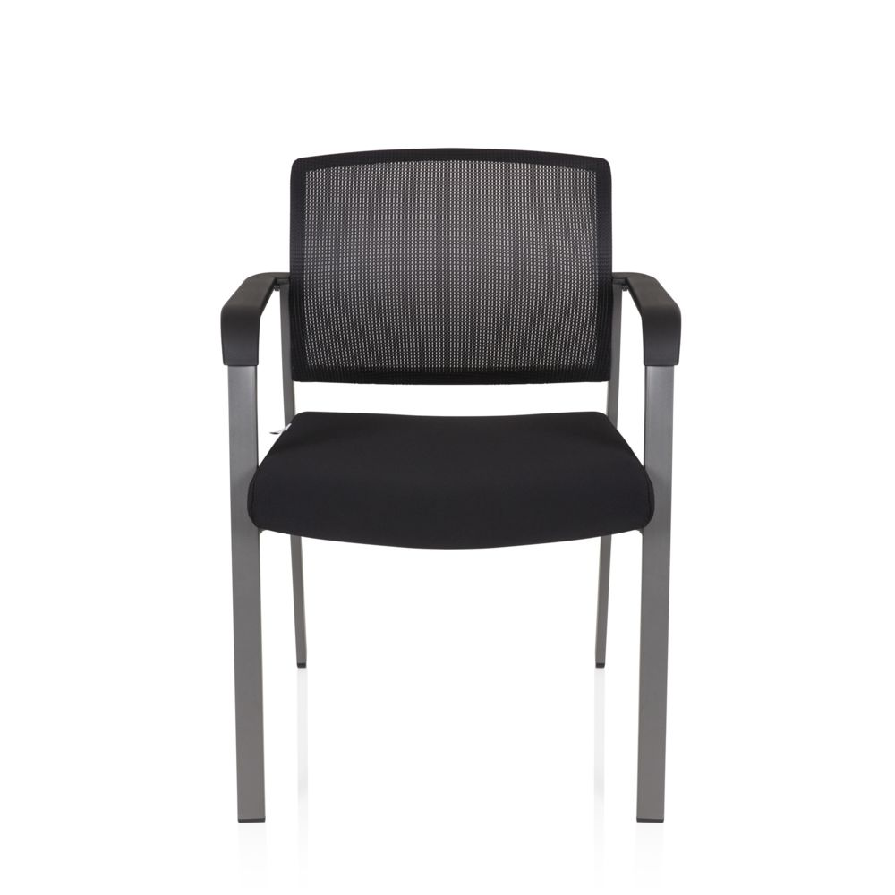 Hjh Office - Chaise visiteur / chaise de conférence MEET réseau / tissu noir hjh OFFICE - Chaises