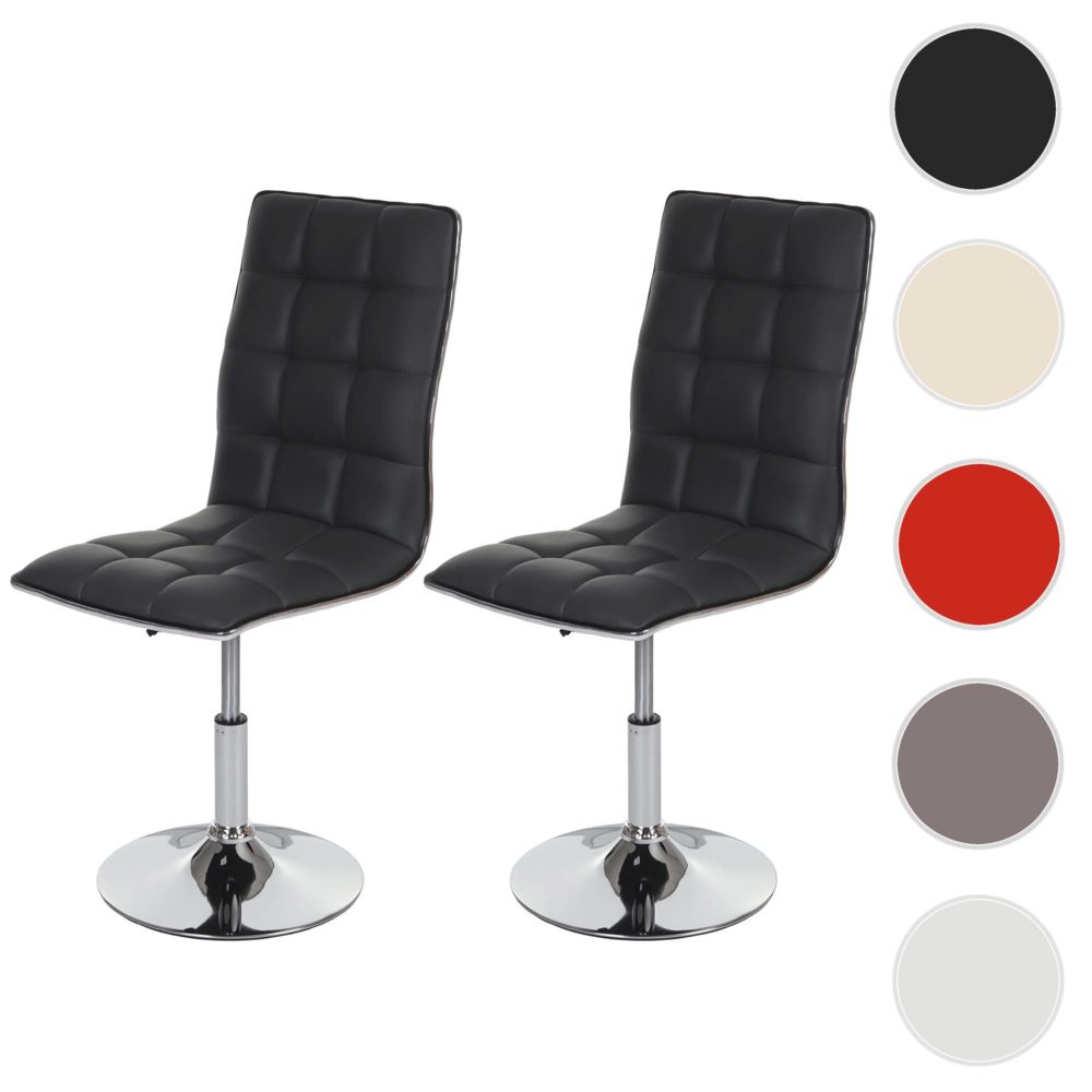Mendler - 2x chaise de salle à manger HWC-C41, fauteuil, similicuir ~ gris - Chaises