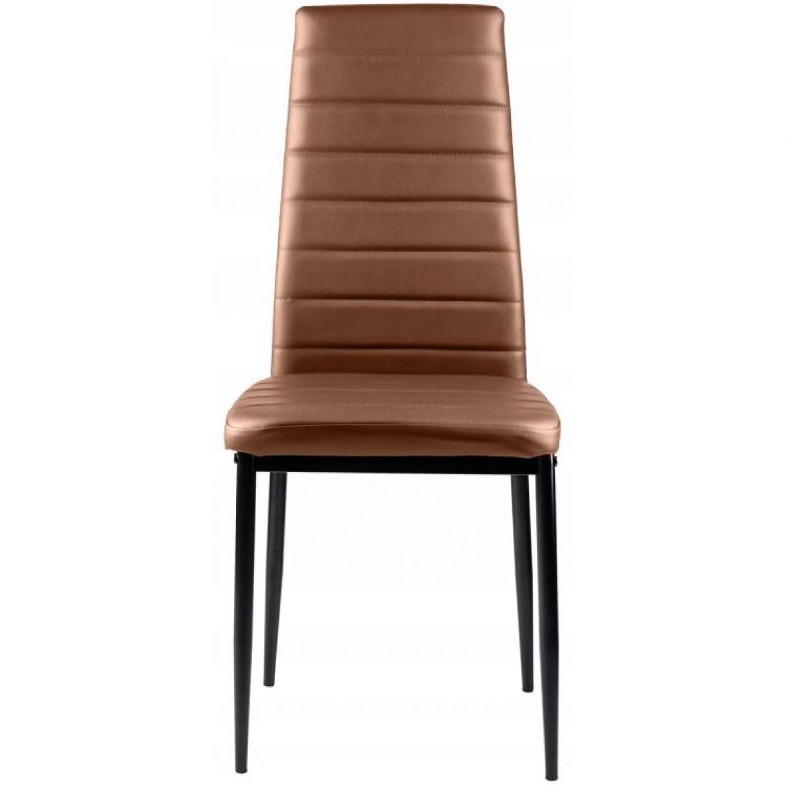 Hucoco - MSTORE - Lot de chaises 4pcs style moderne salle à manger/cuisine - 98x42x42 - Pieds en acier - Brun - Chaises