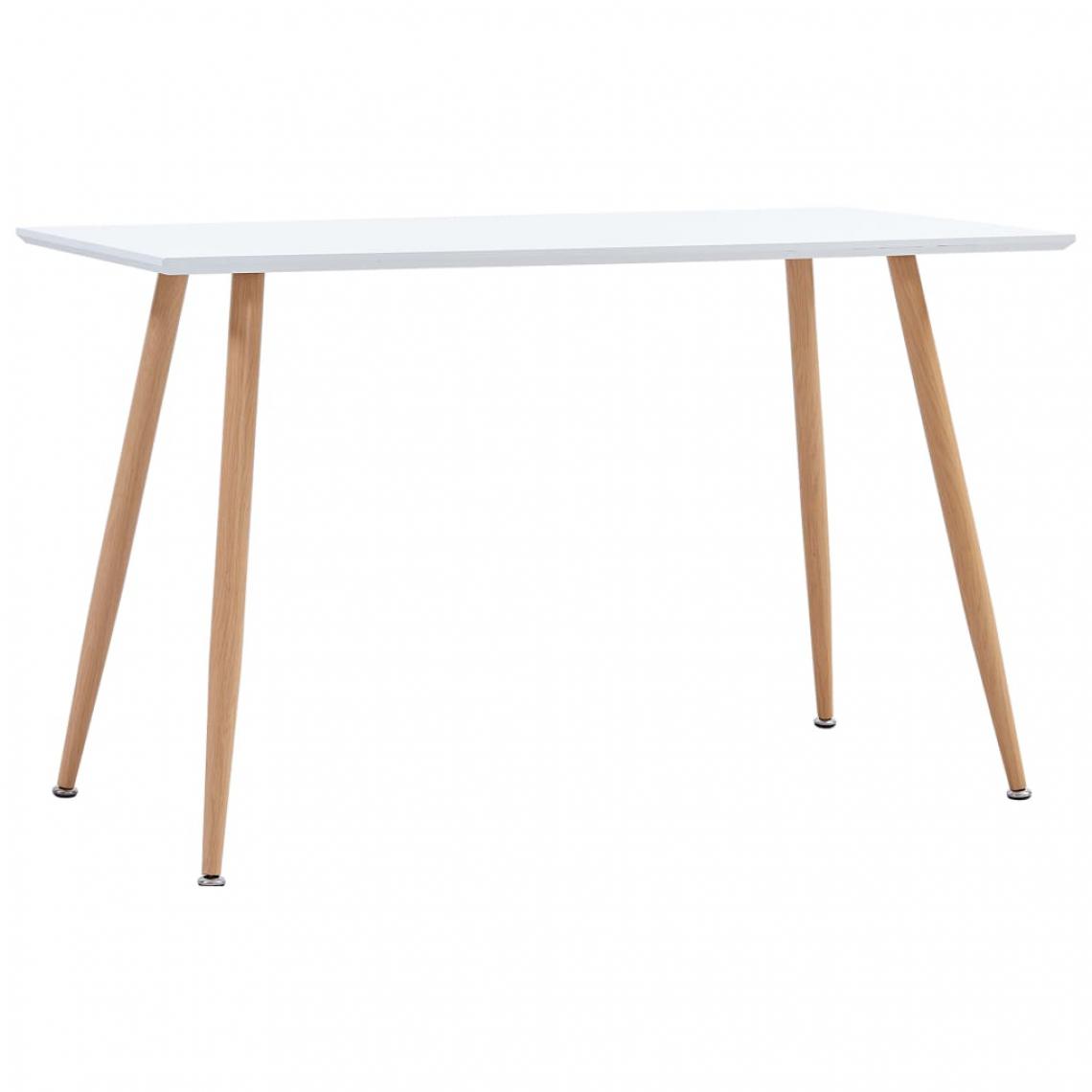 Chunhelife - Table de salle à manger Blanc et chêne 120x60x74 cm MDF - Tables à manger