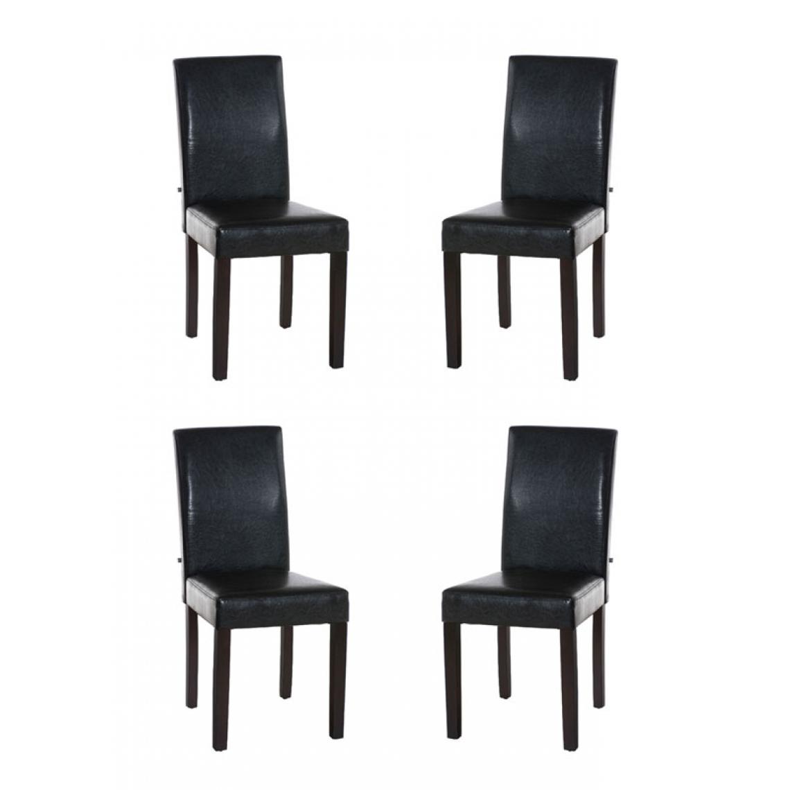 Icaverne - Contemporain Lot de 4 chaises de salle à manger famille Rabat marron foncé couleur marron - Chaises
