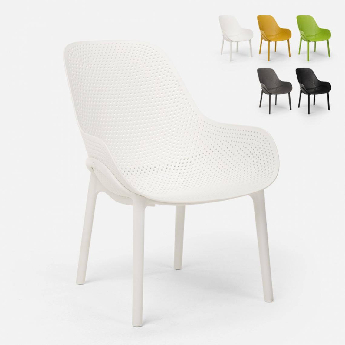 Ahd Amazing Home Design - Chaises design Majestic pour cuisine et bar en polypropylène, Couleur: Blanc - Chaises