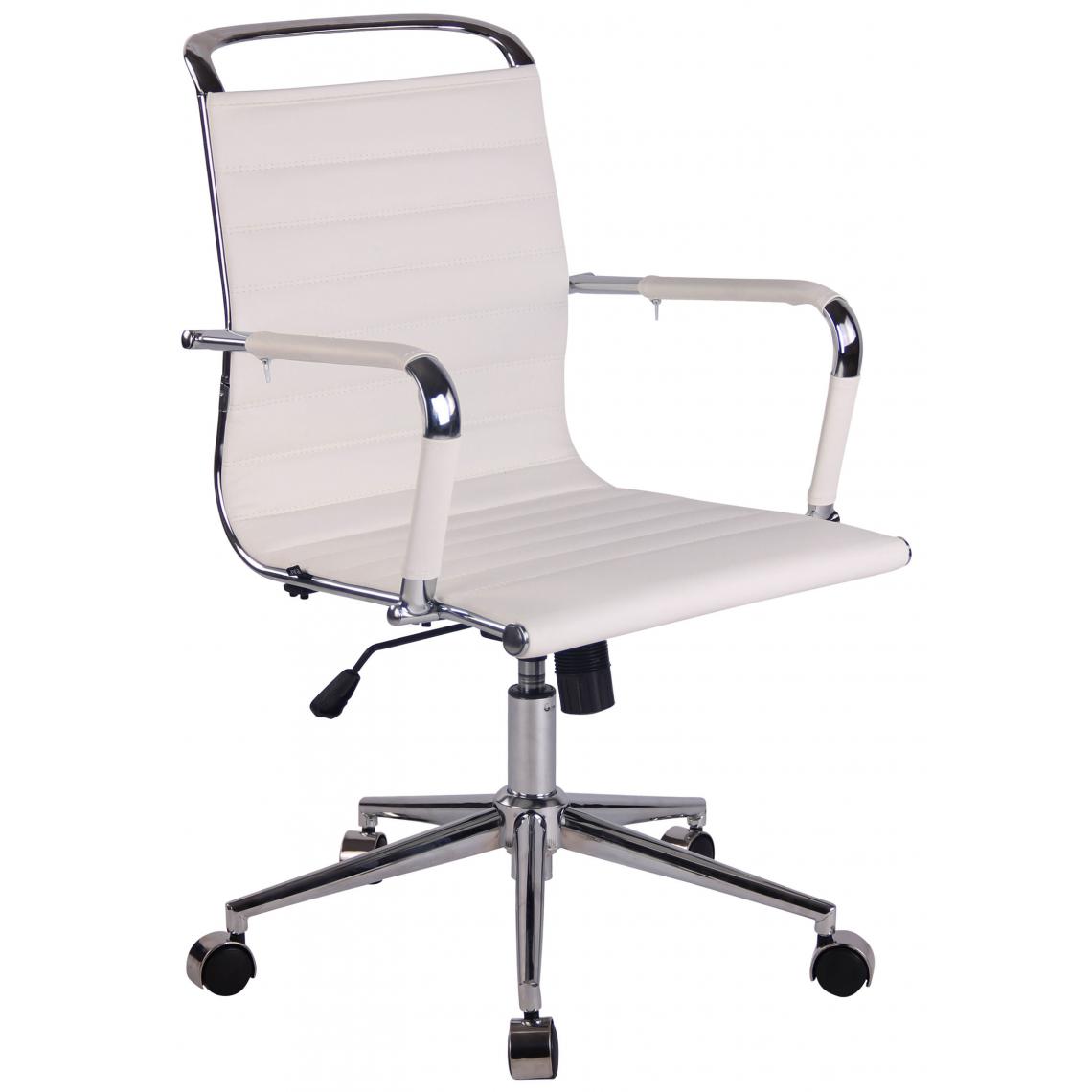 Icaverne - Superbe Chaise de bureau en simili cuir gamme Chi?in?u couleur blanc - Chaises