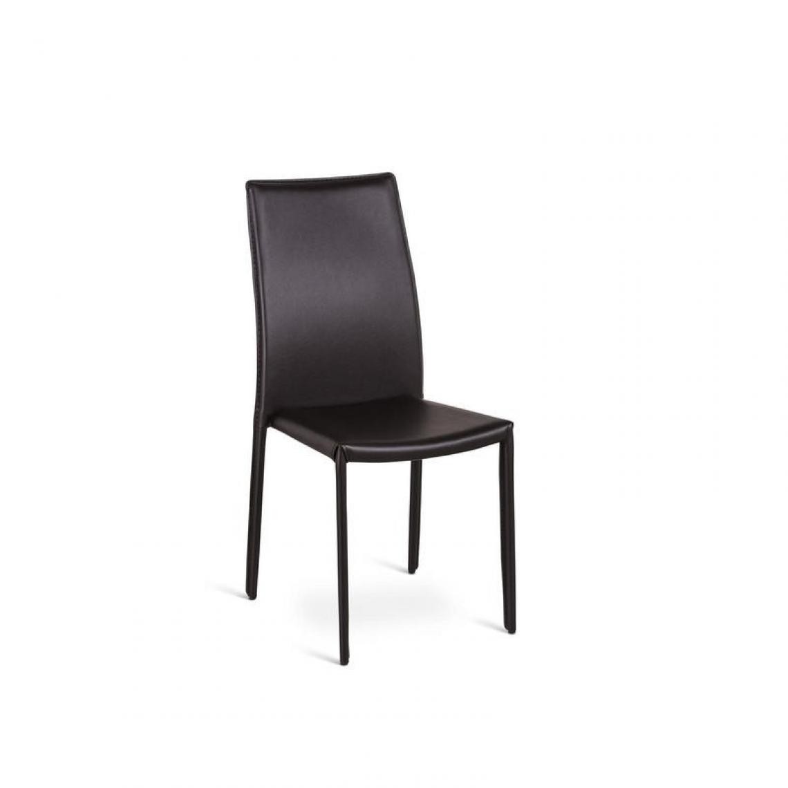 Webmarketpoint - Chaise en simili cuir chocolat structure métal 42x41xh.95 cm - Chaises