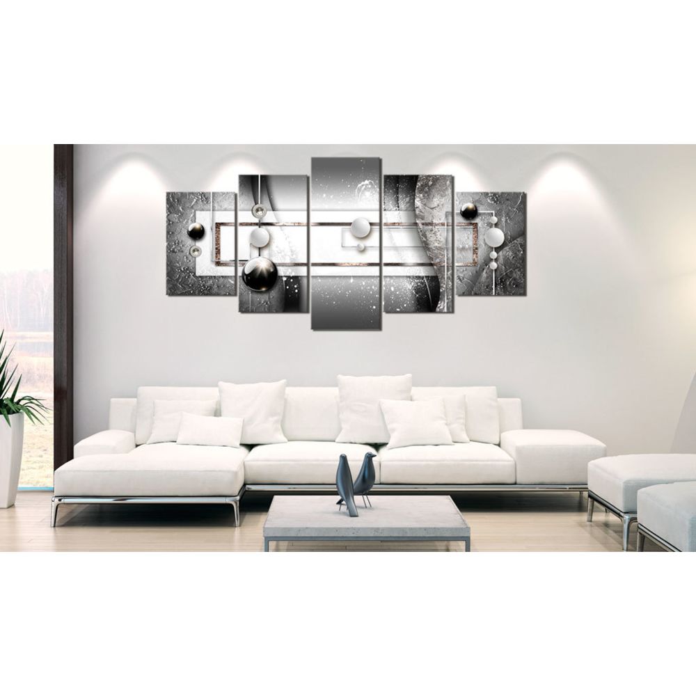 marque generique - 100x50 Tableau Modernes Abstraction Inedit Grey Symmetry - Tableaux, peintures