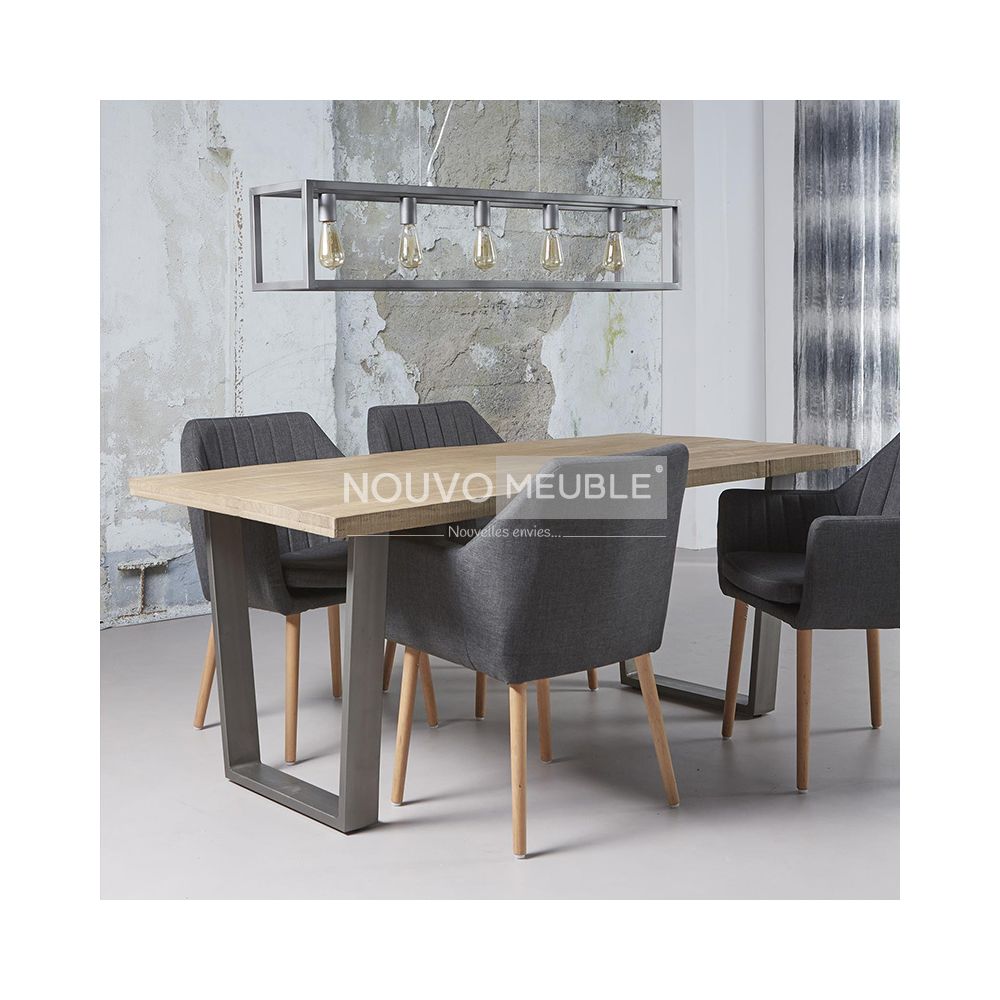 Nouvomeuble - Table à manger 180 cm en bois clair SALEM 2 - Tables à manger