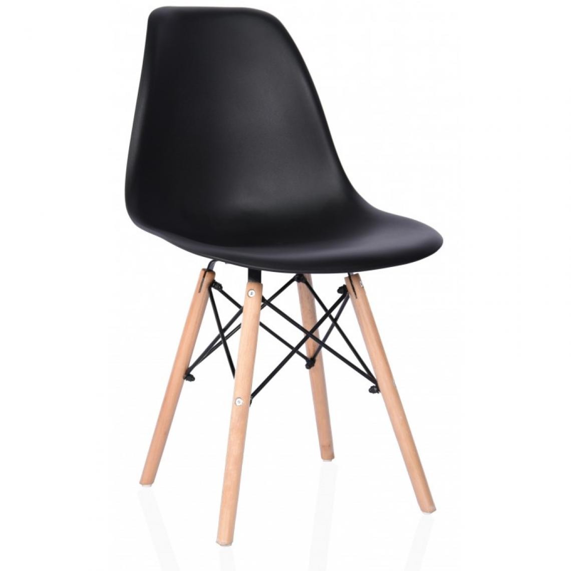 Hucoco - FERRO - Set de chaises 4 pcs style moderne salon/salle à manger - 82x46x39 - Pieds en bois - Noir - Chaises
