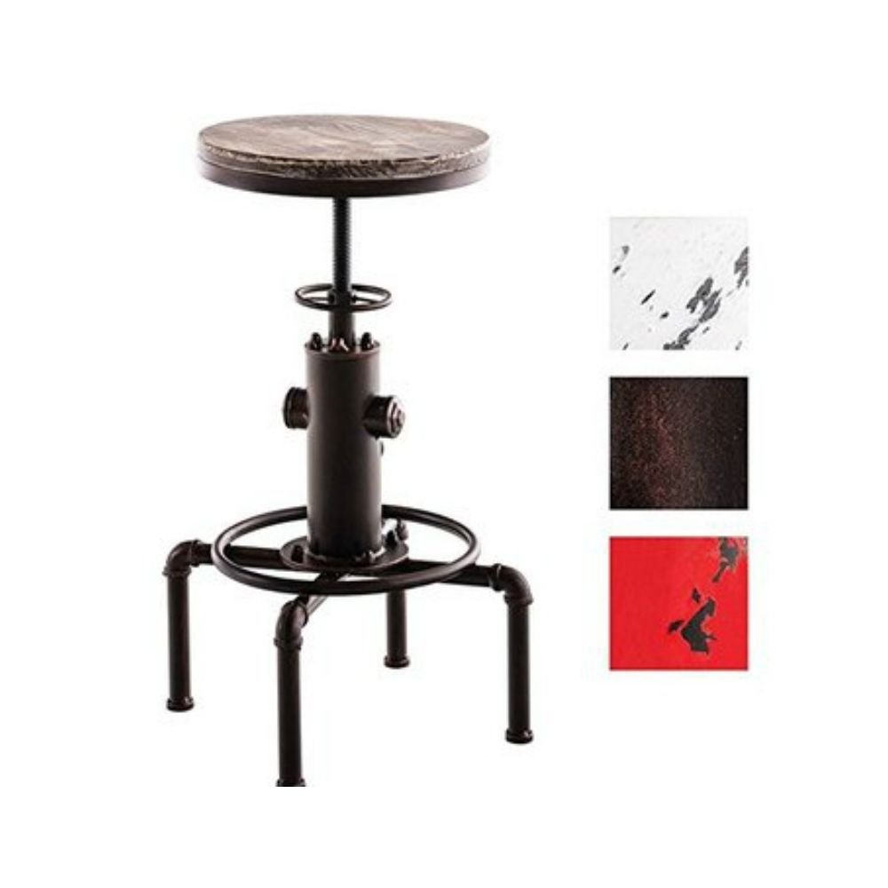Wewoo - Tabouret de bar industriel de style chaise pivotant hauteur rouge - Chaises