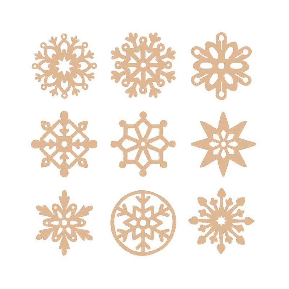 Artemio - 27 mini décorations en bois - flocons de neige - Objets déco