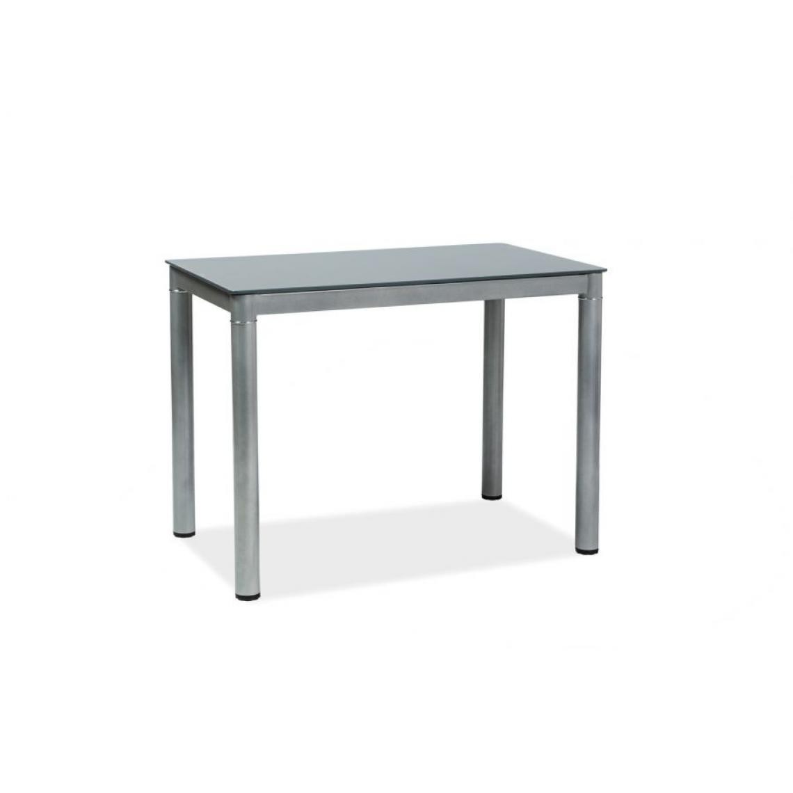 Hucoco - GARANT - Table moderne pour salle à manger salon - 100x60x75 cm - Plateau en verre - Pieds en métal - Gris - Tables à manger