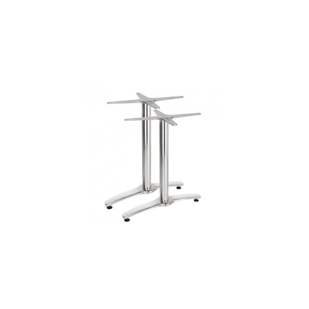 Materiel Chr Pro - Pied de table double aluminium pour plateau 1100/700 - Bolero - Aluminium - Tables à manger