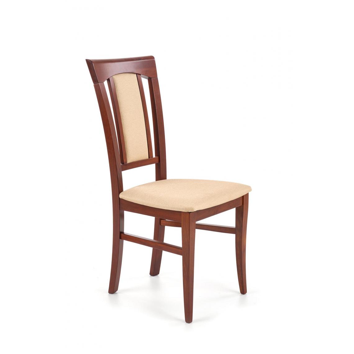 Hucoco - KONRADO - Chaise rembourrée style classique salon/chambre - 100x46x45 - Bois de hêtre - Meuble de salle à manger - Beige - Chaises