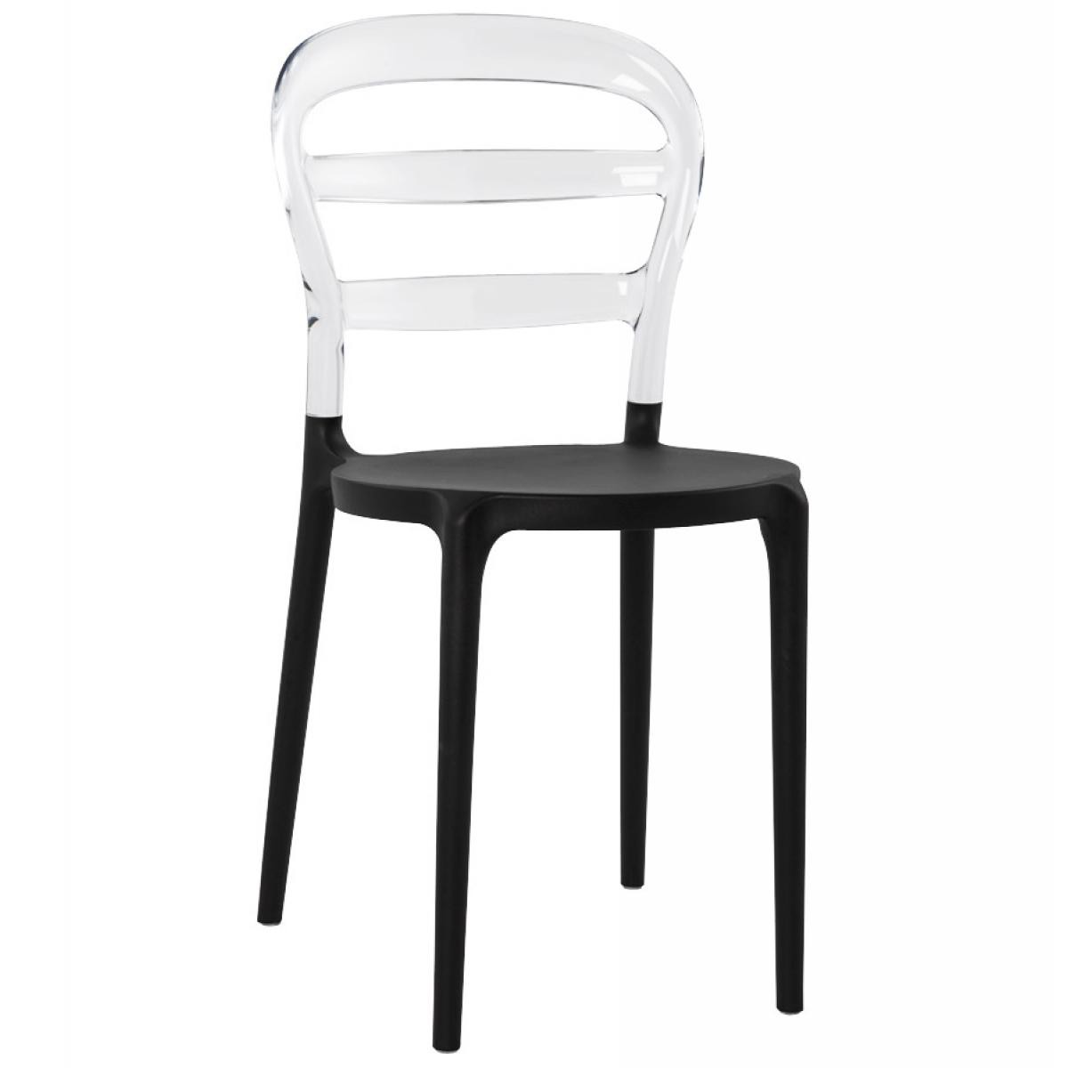 Alterego - Chaise design 'BARO' noire et transparente en matière plastique - Chaises