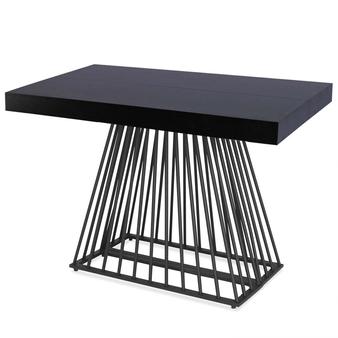 MENZZO - Table extensible Factory Noir pieds Noir - Tables à manger