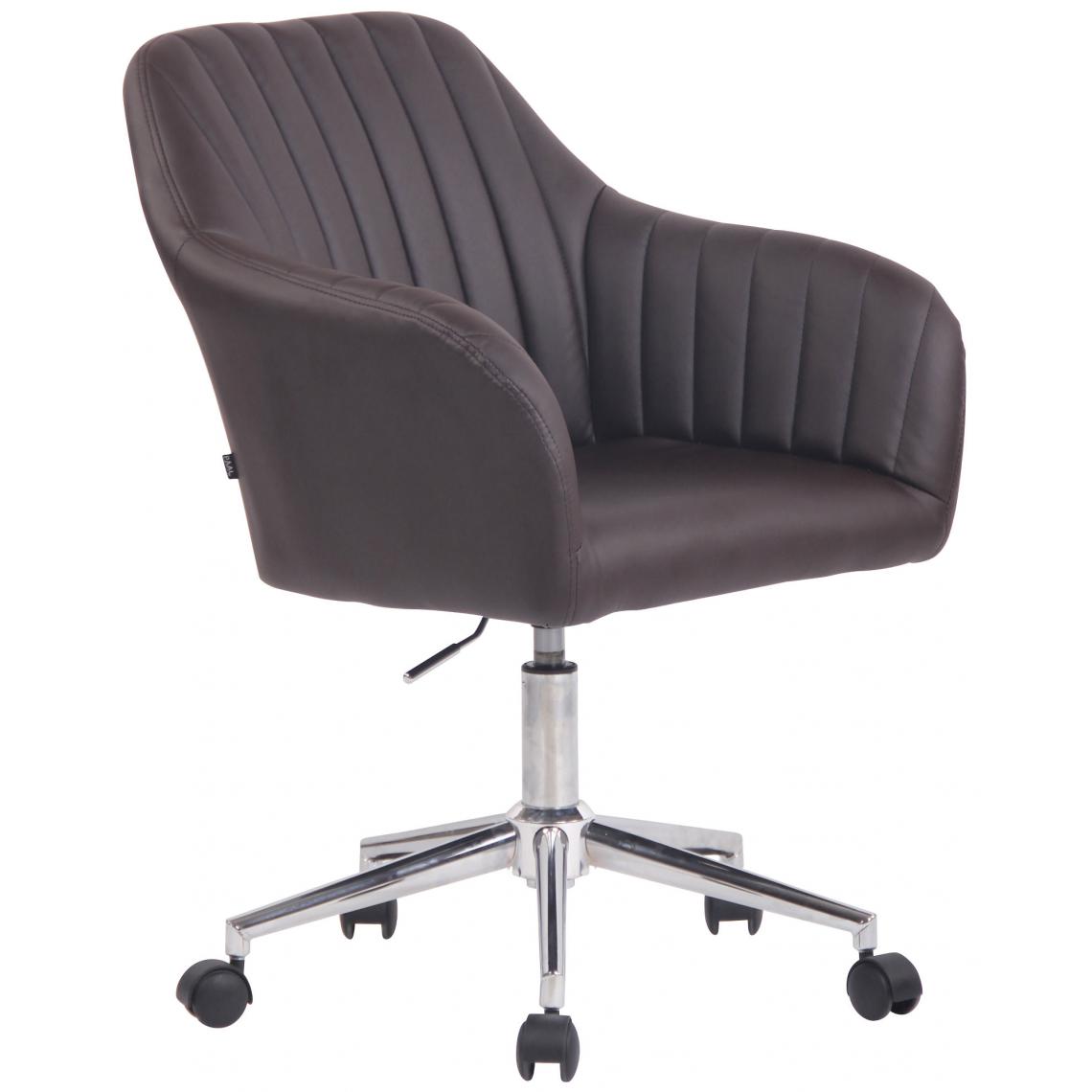 Icaverne - Joli Chaise de bureau en similicuir famille Moroni couleur marron - Chaises