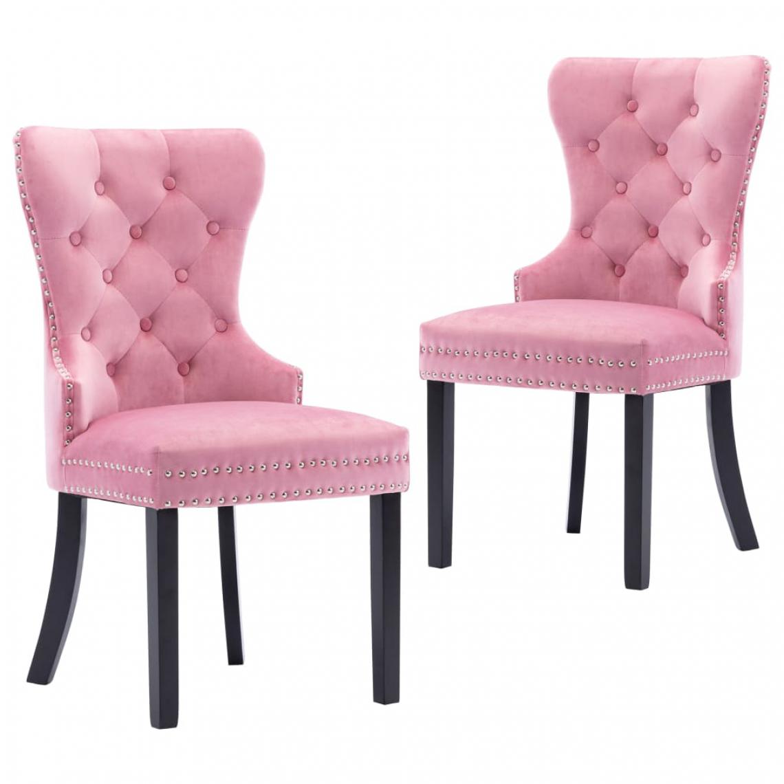 Icaverne - Magnifique Fauteuils et chaises edition Malabo Chaises de salle à manger 2 pcs Rose Velours - Chaises