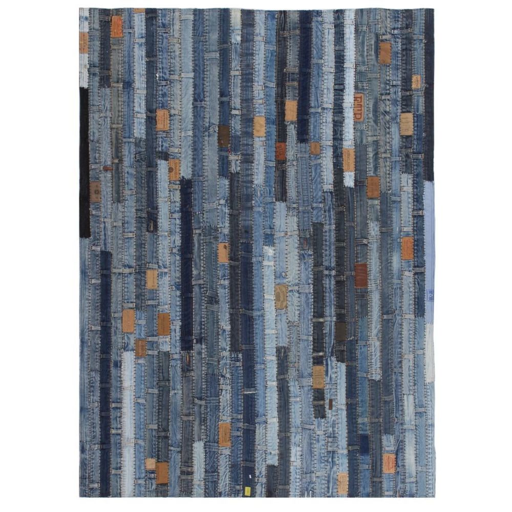 marque generique - Stylé Décorations famille Yaren Tapis jeans Patchwork 80 x 150 cm Denim Bleu - Tapis