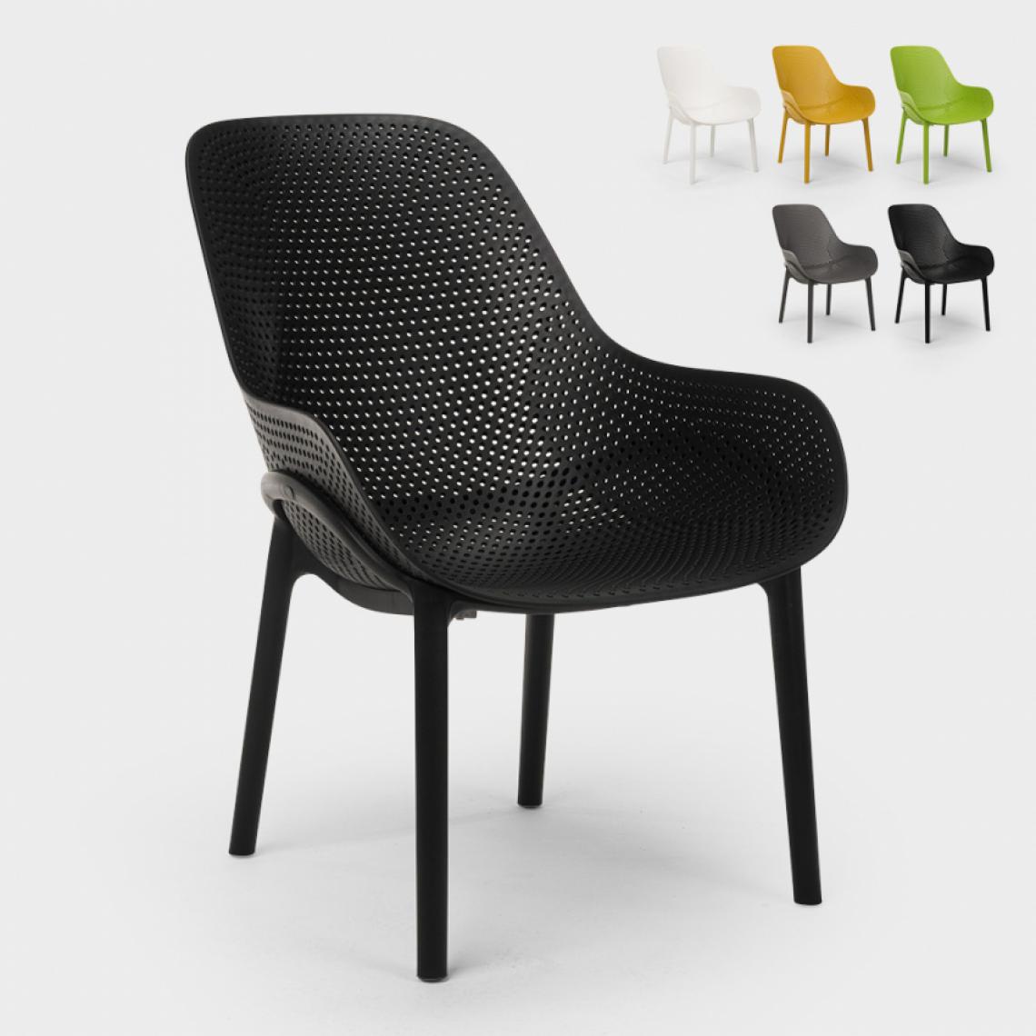 Ahd Amazing Home Design - Chaises design Majestic pour cuisine et bar en polypropylène, Couleur: Noir - Chaises