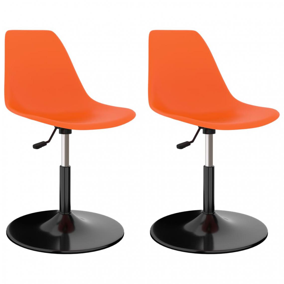 Vidaxl - vidaXL Chaises de salle à manger pivotantes 2 pcs Orange PP - Chaises
