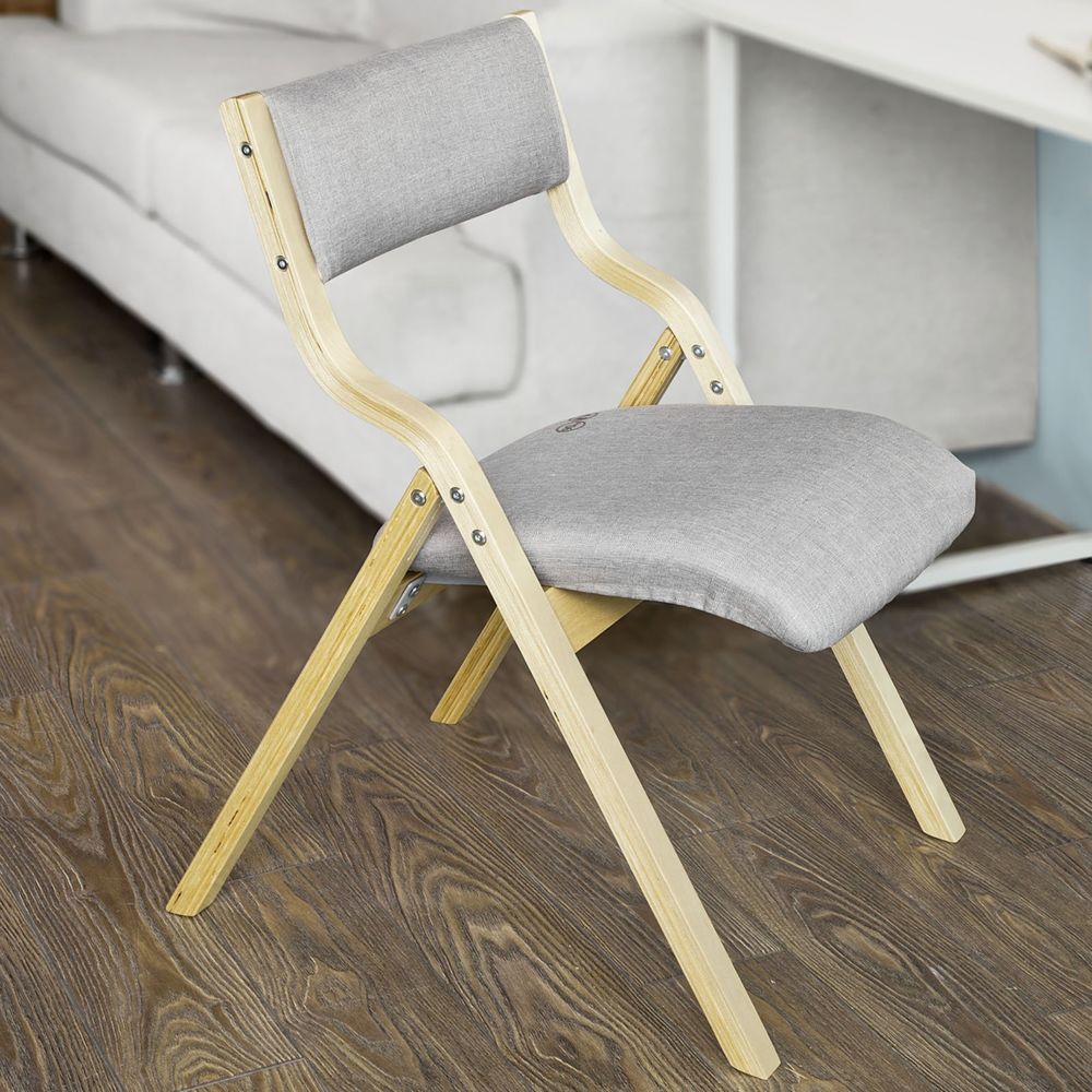 Sobuy - SoBuy® FST40-HG Chaise pliante en bois avec assise rembourrée, Chaise pliable pour Cuisine, Bureau - Chaises