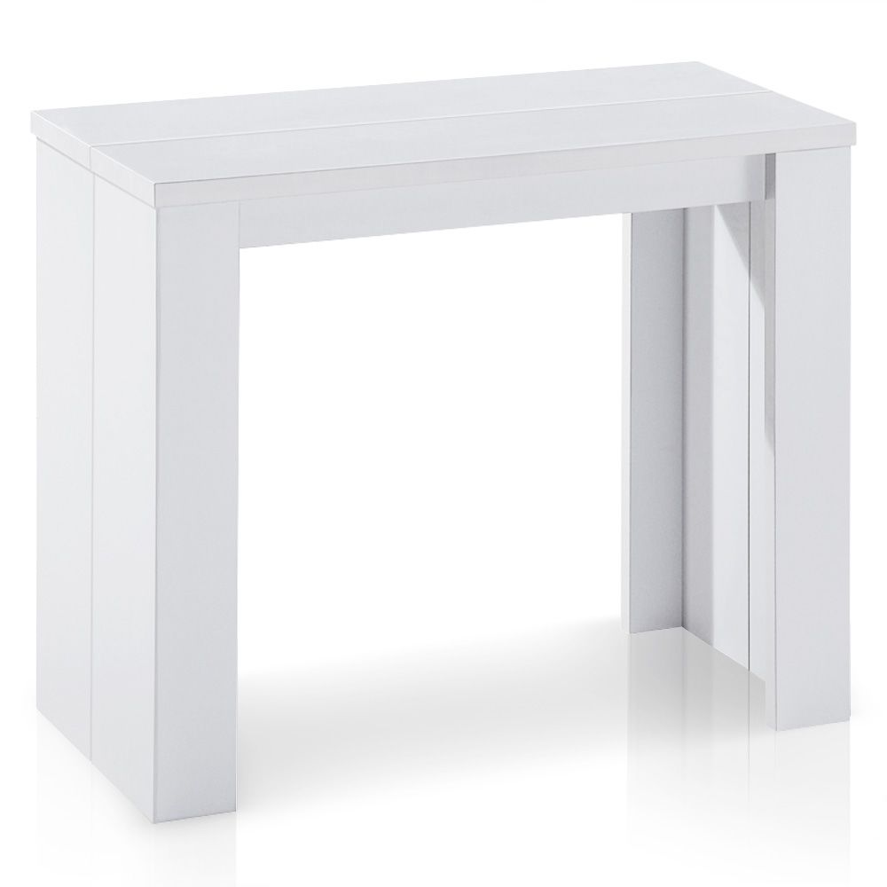 MENZZO - Table Console extensible Brookline Blanc - Tables à manger