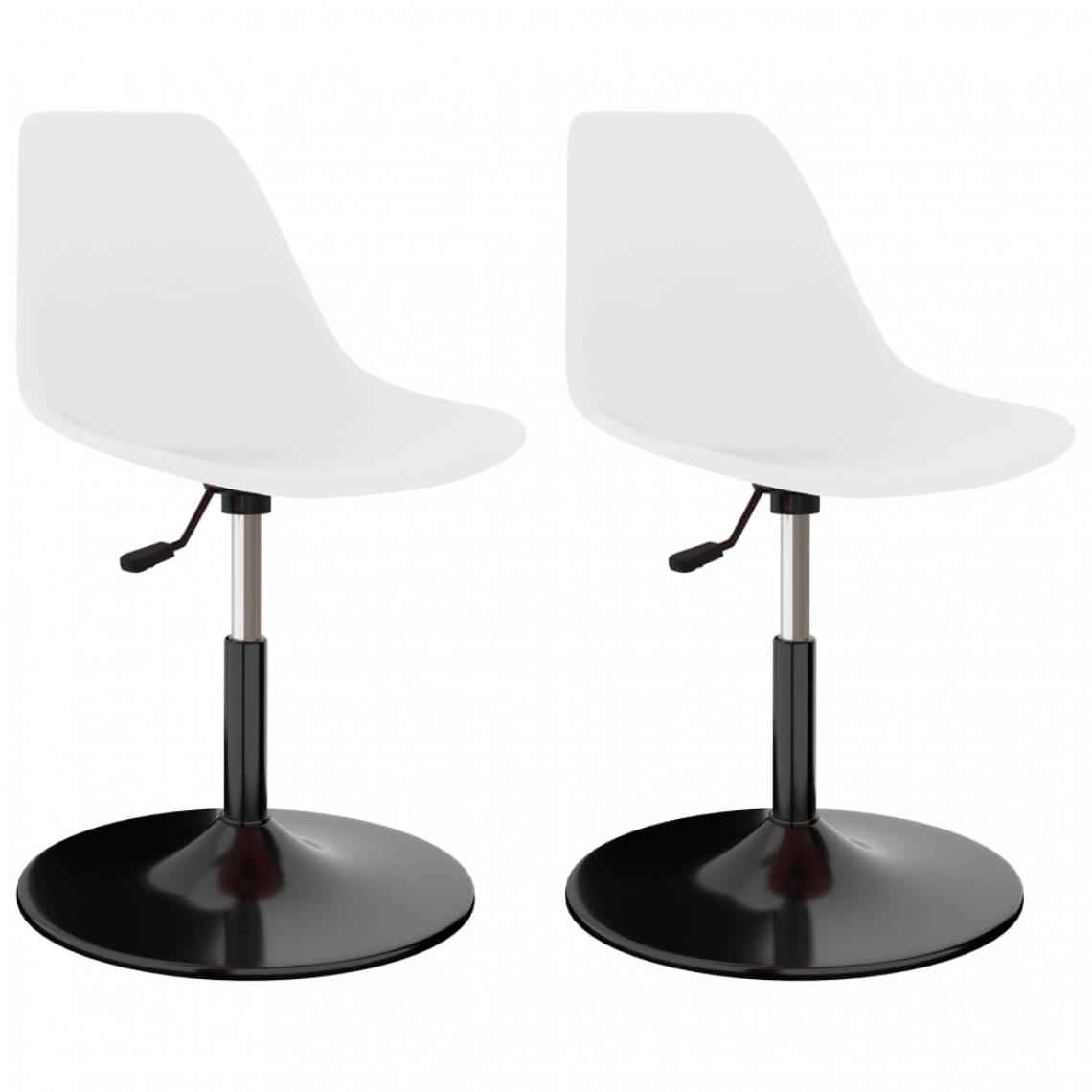 Decoshop26 - Lot de 2 chaises de salle à manger cuisine pivotantes design moderne blanc PP CDS020904 - Chaises