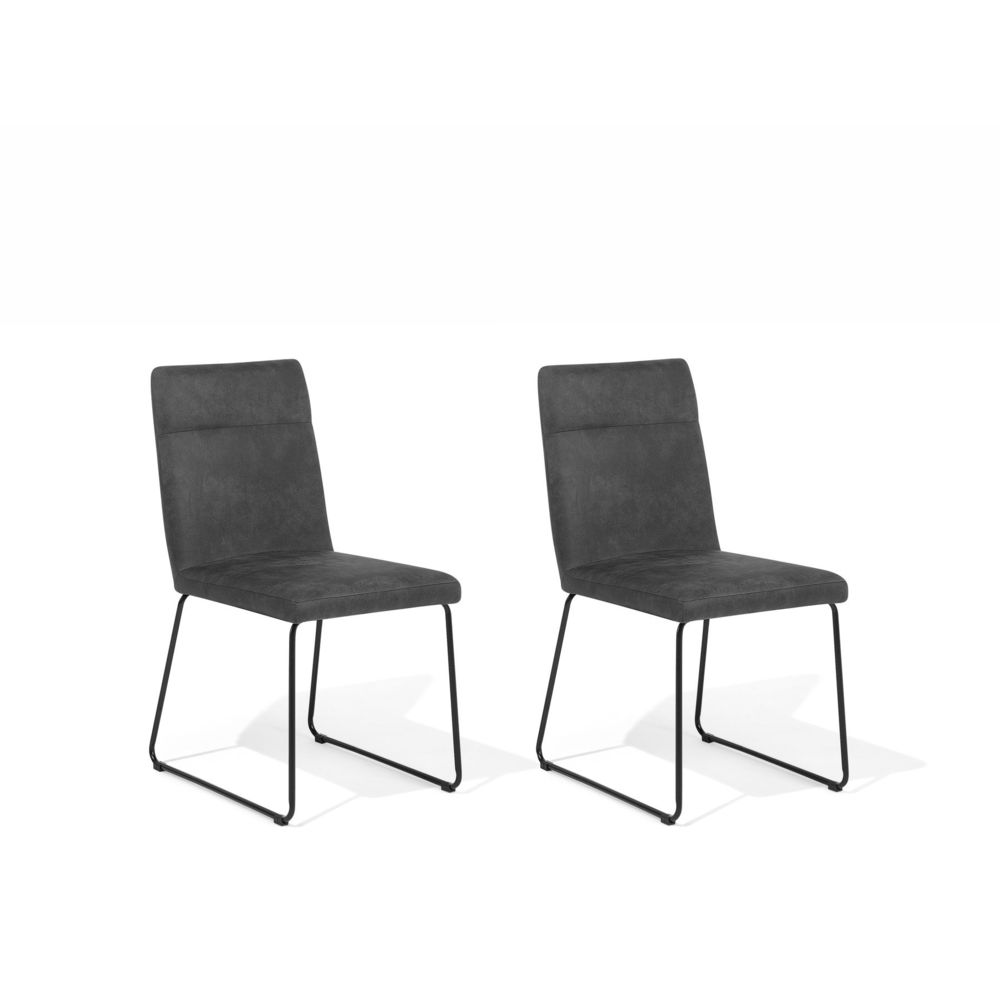 Beliani - Beliani Lot de 2 chaises grises foncées NEVADA - gris - Chaises