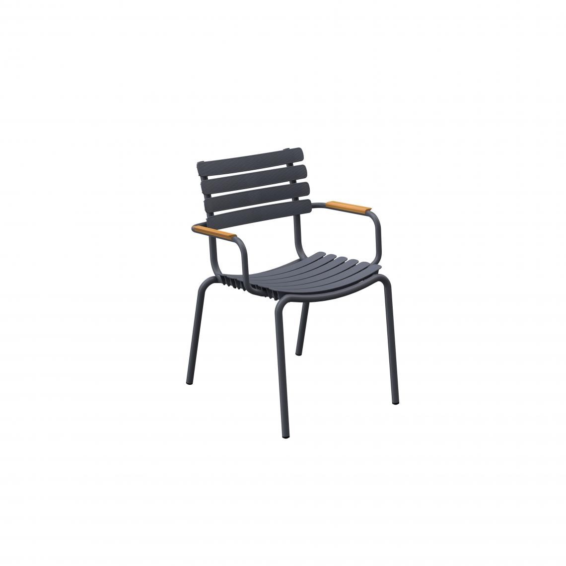 Houe - Chaise Reclips - avec accoudoirs en bambou - gris - Chaises