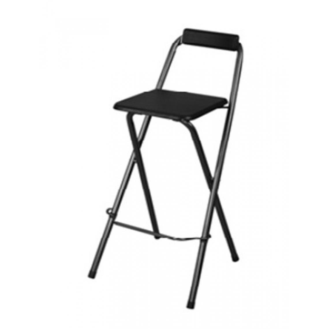 Pegane - Lot de 4 chaises de bar Louna Noir, structure en métal, Assise en panneaux de fibres de bois - Chaises