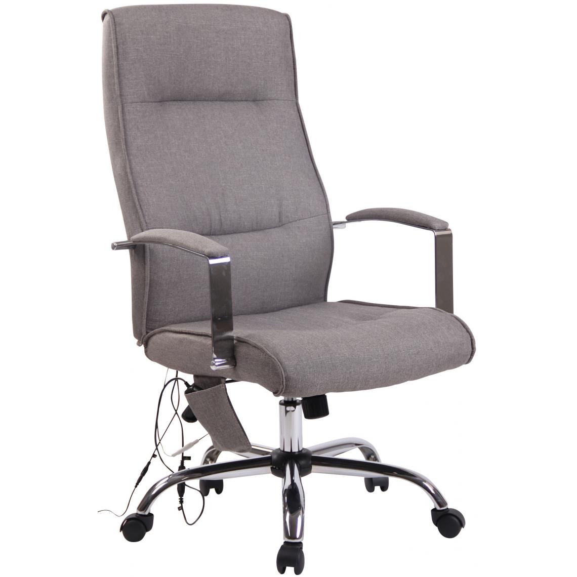 Icaverne - Chic Chaise de bureau en tissu selection Reykjavik avec fonction de massage couleur gris - Chaises