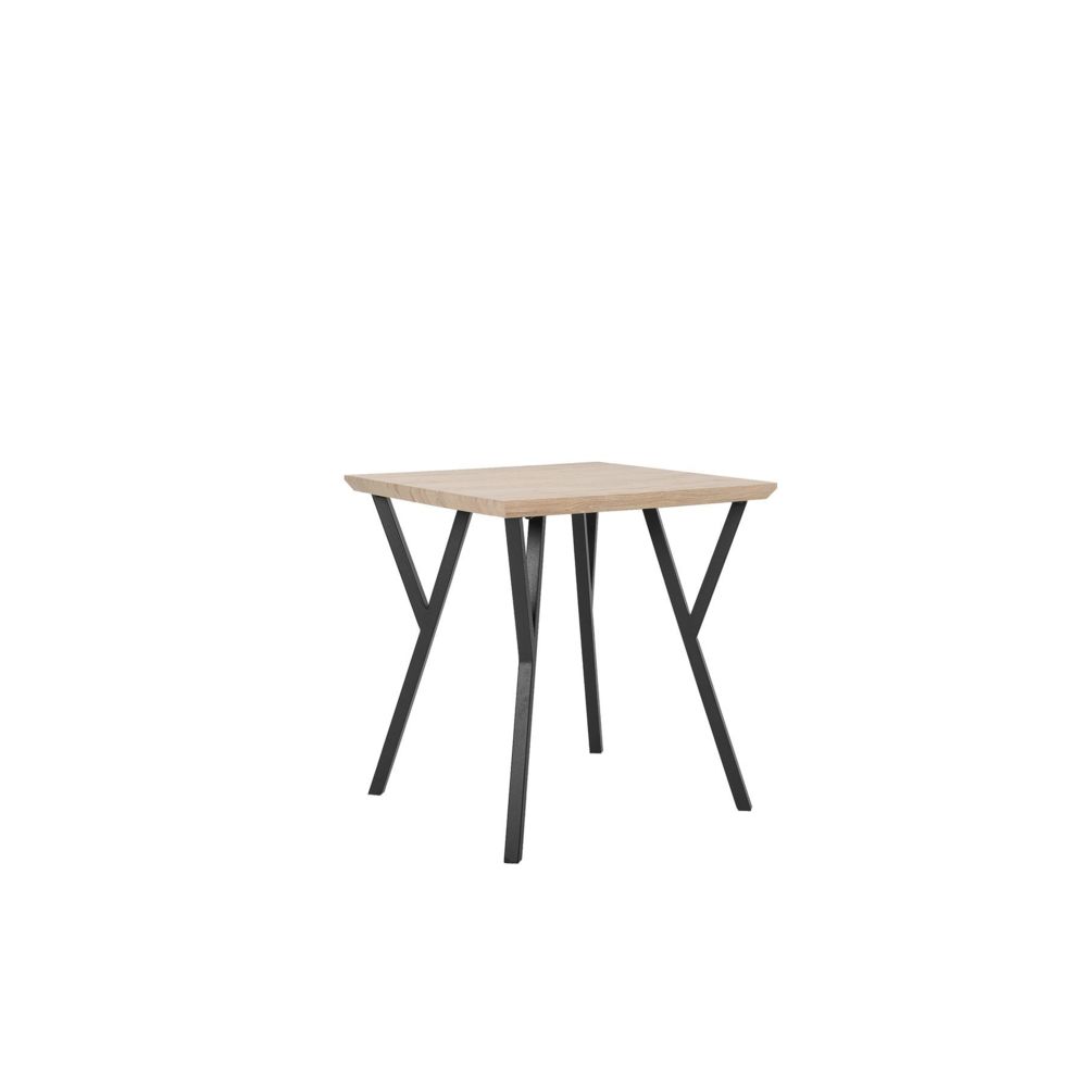 Beliani - Beliani Table 70 x 70 cm bois clair et noir BRAVO - marron - Tables à manger
