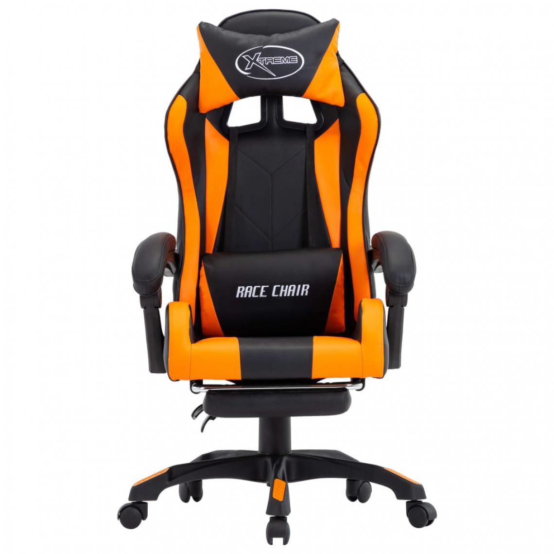 Icaverne - Icaverne - Chaises de bureau collection Fauteuil de jeux vidéo et repose-pied Orange et noir Similicuir - Chaises