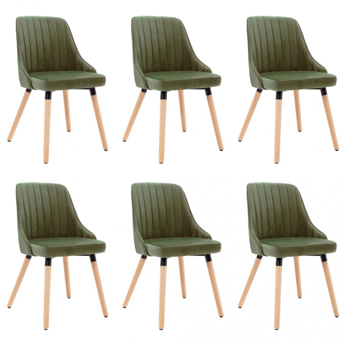 Decoshop26 - Lot de 6 chaises de salle à manger cuisine design moderne velours vert clair CDS022883 - Chaises