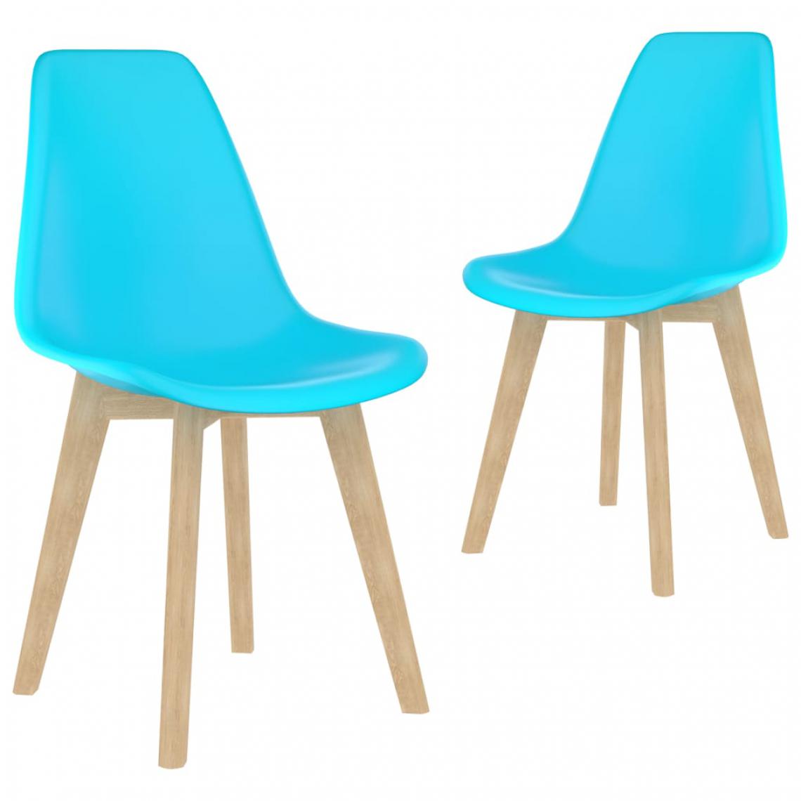 Vidaxl - vidaXL Chaises de salle à manger 2 pcs Bleu Plastique - Chaises