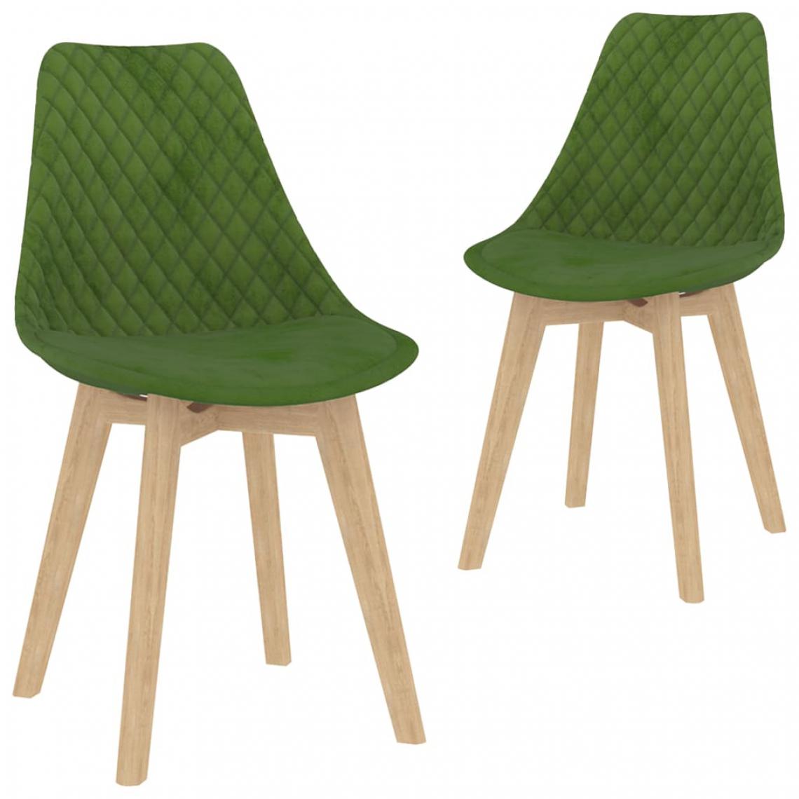 Icaverne - sublime Fauteuils et chaises gamme Ouagadougou Chaises de salle à manger 2 pcs Vert clair Velours - Chaises