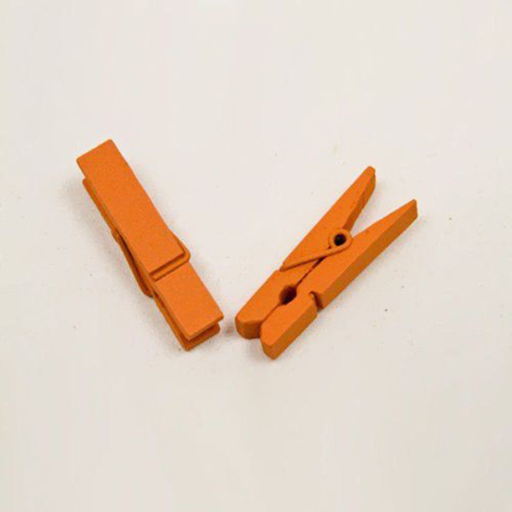 Visiodirect - Lot de 300 Mini pinces à linge en bois coloris Orange - 3,5 cm - Objets déco