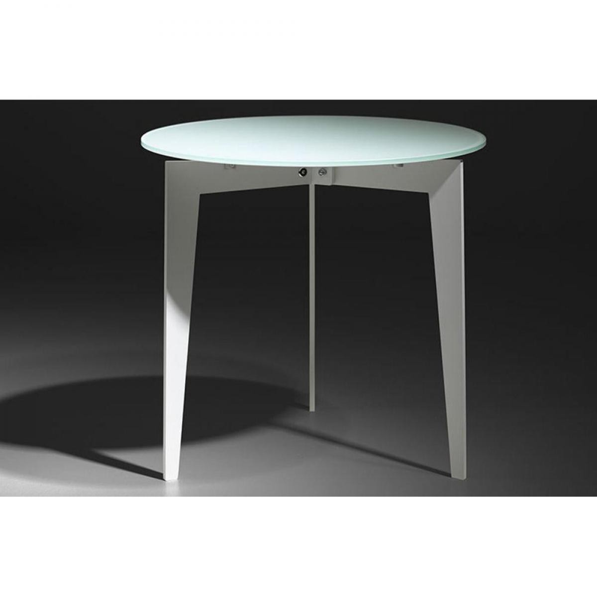 Inside 75 - Table basse ronde DALLAS en verre dépoli blanc - Tables à manger