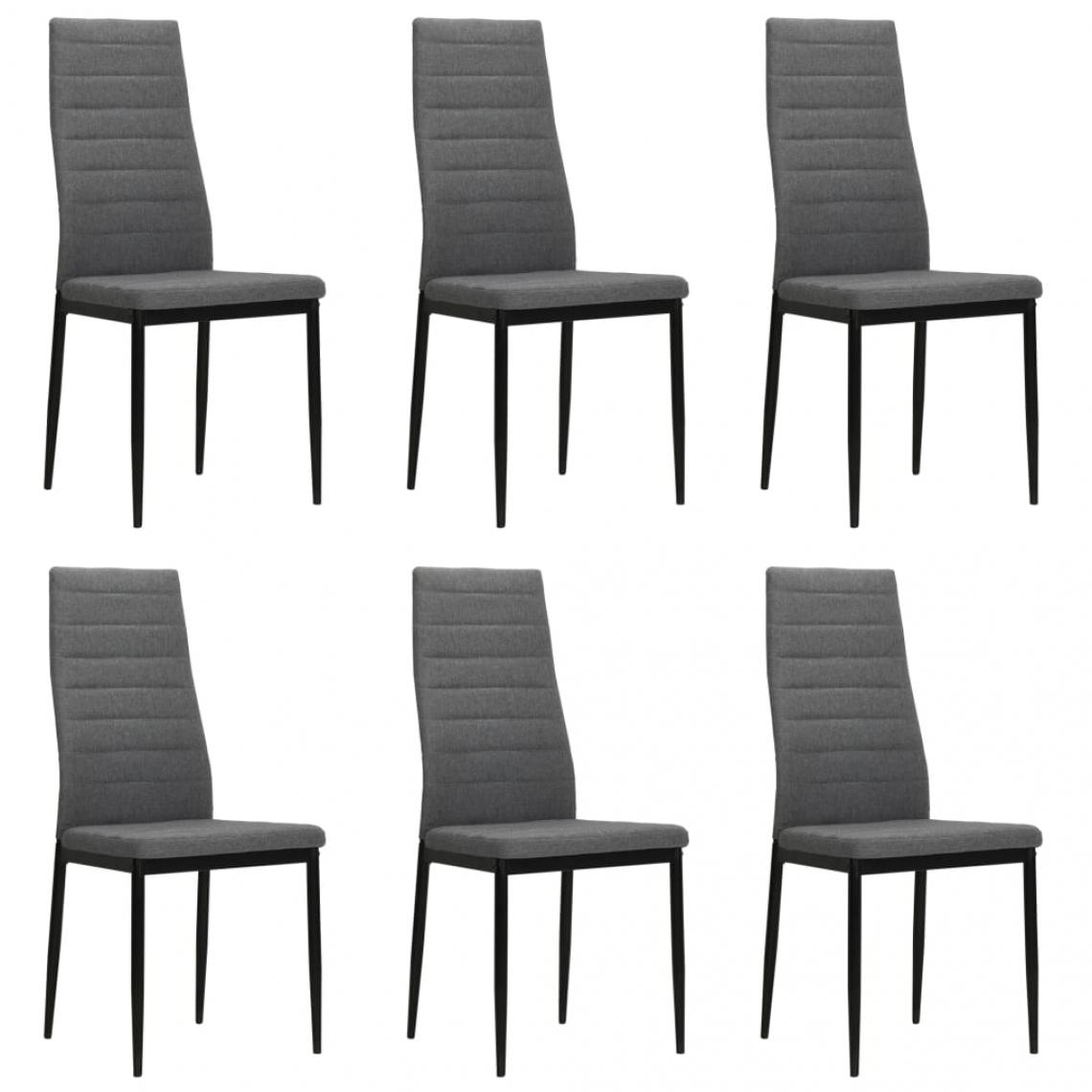 Decoshop26 - Lot de 6 chaises de salle à manger cuisine design contemporain tissu gris clair CDS022406 - Chaises
