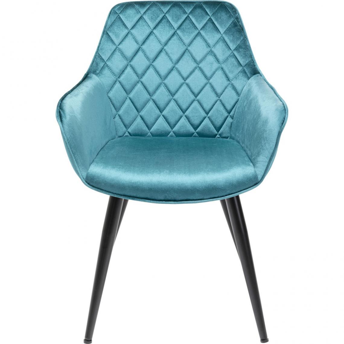 Karedesign - Chaise avec accoudoirs Harry velours bleu Kare Design - Chaises