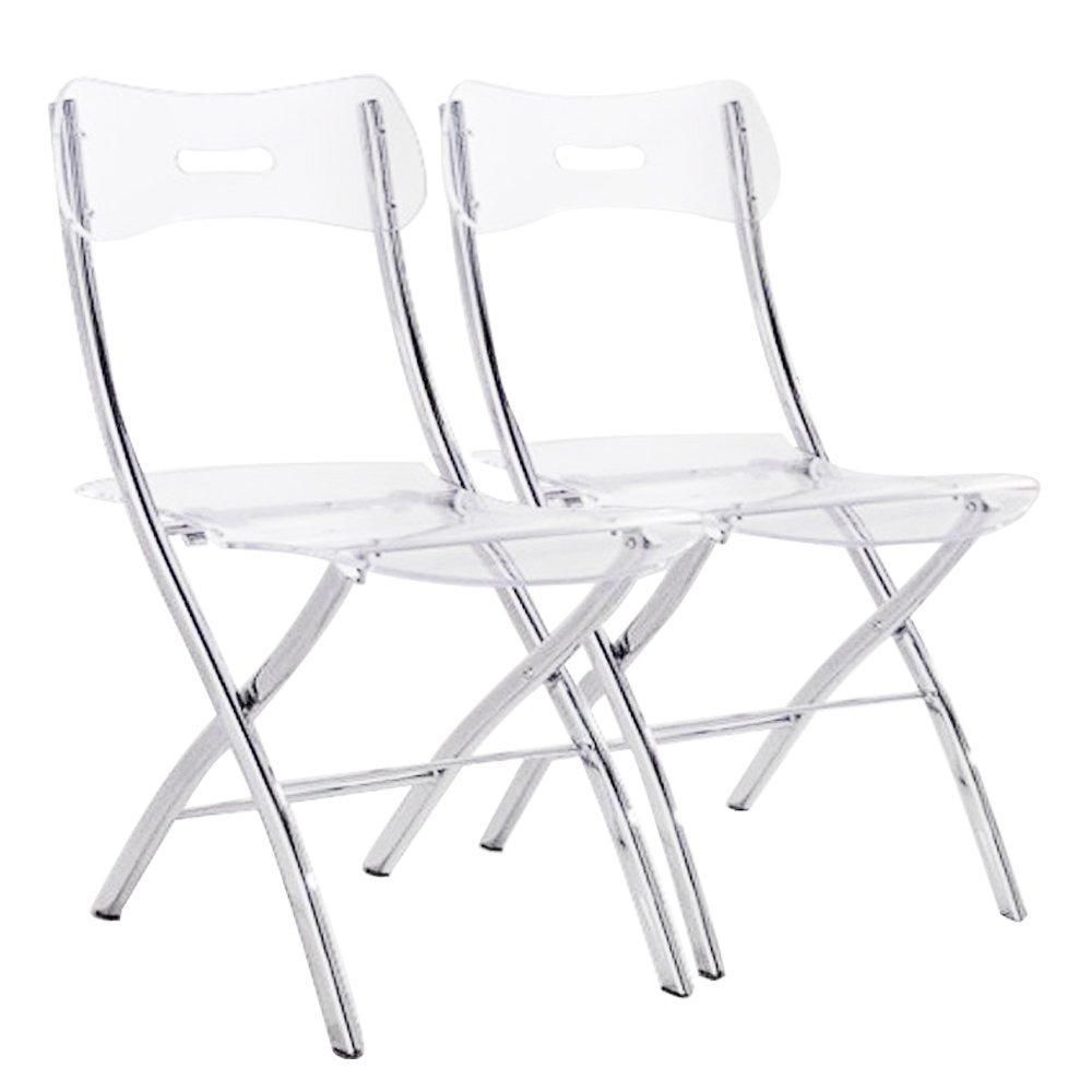 Inside 75 - Lot de 2 chaises pliantes WIDOW en polycarbonate transparent - Chaises