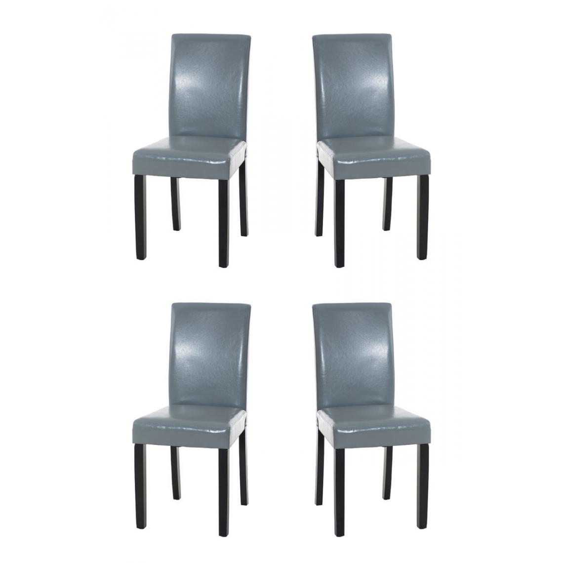Icaverne - Joli Lot de 4 chaises de salle à manger famille Rabat noir couleur gris - Chaises