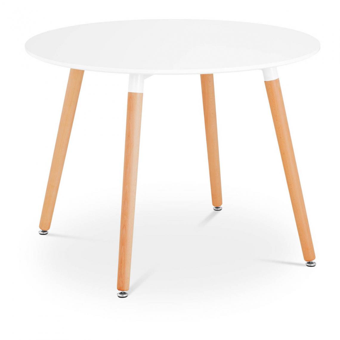 Helloshop26 - Table plateau rond diamètre 100 cm coloris blanc 14_0003602 - Tables à manger