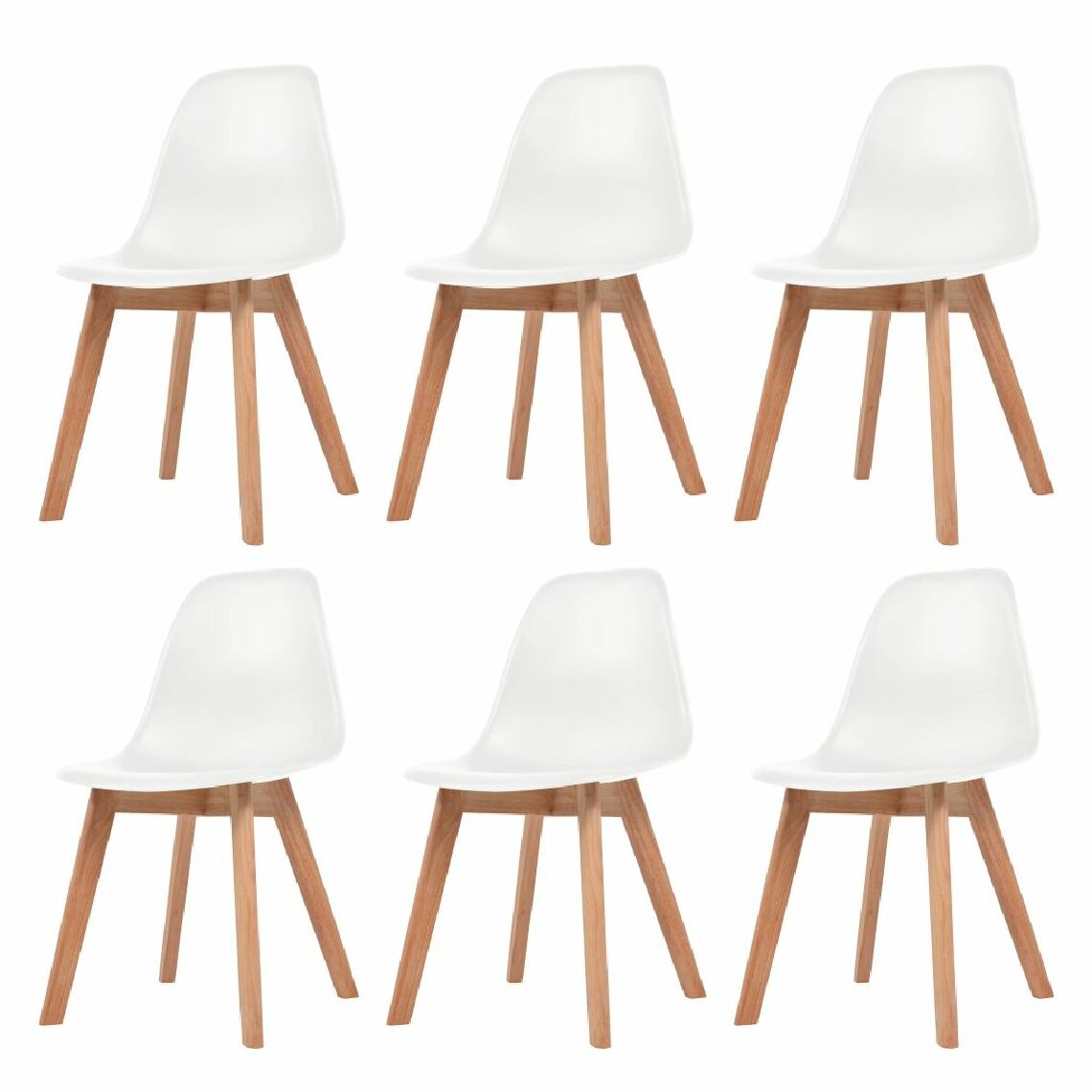 Chunhelife - Chunhelife Chaises de salle à manger 6 pcs Blanc Plastique - Chaises