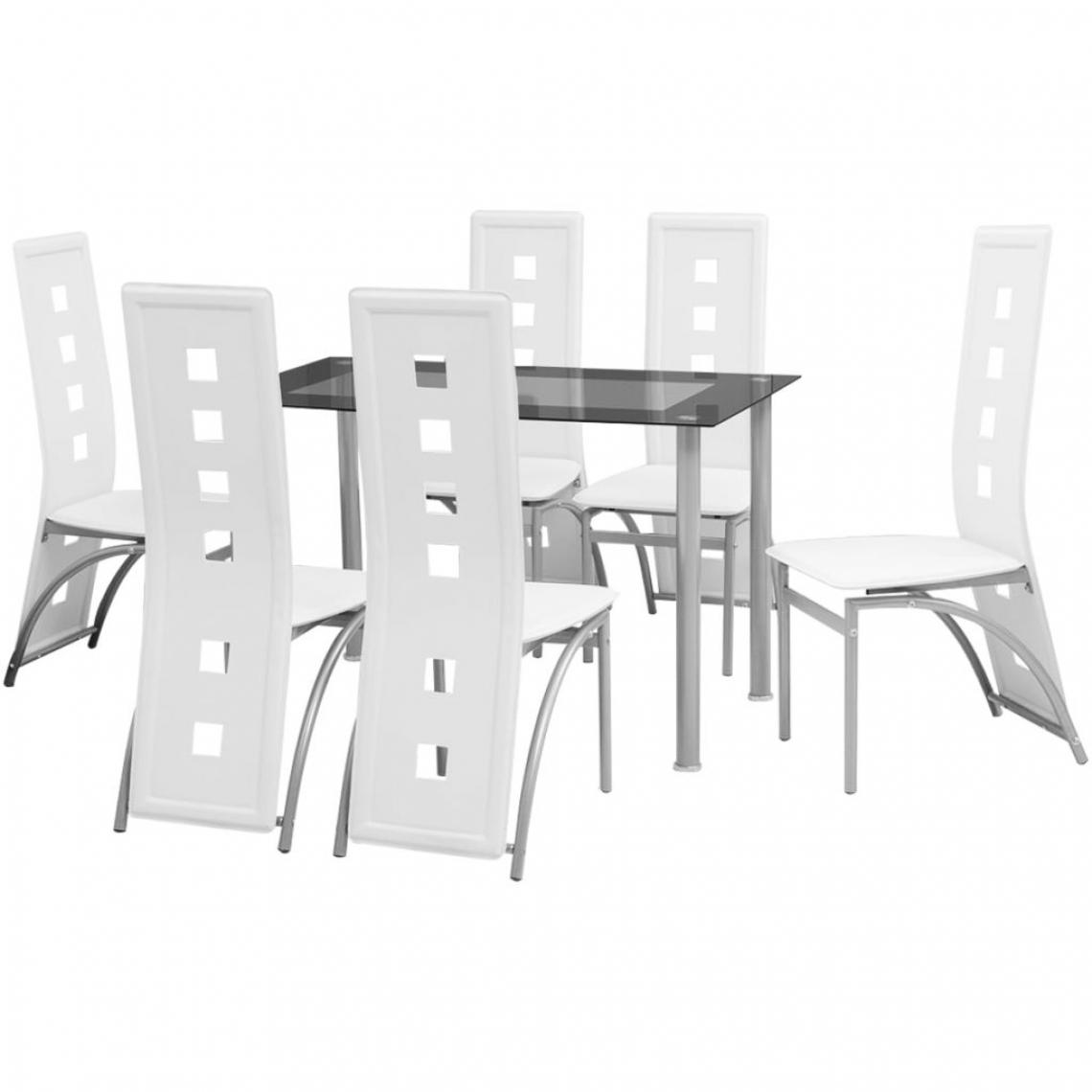 Chunhelife - Ensemble à dîner sept pièces Blanc - Tables à manger