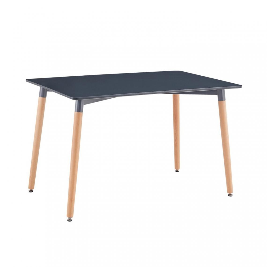 Pegane - Table à manger en bois Noir et pieds coloris chêne - Profondeur 80 x Longueur 120 x Hauteur 74 cm - Tables à manger