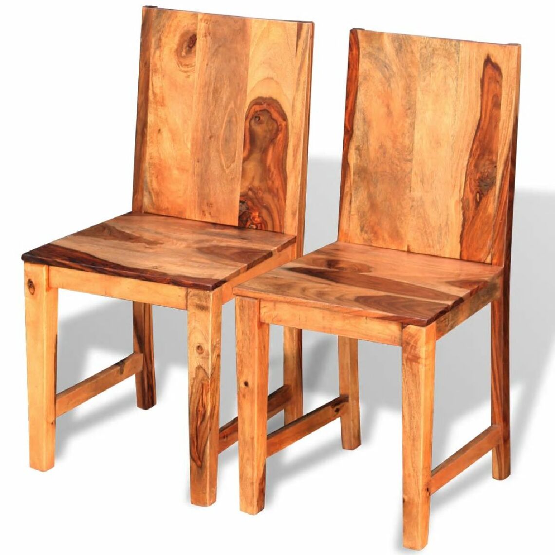 Helloshop26 - Lot de deux chaises de salle à manger bois massif de sesham 1902141 - Chaises