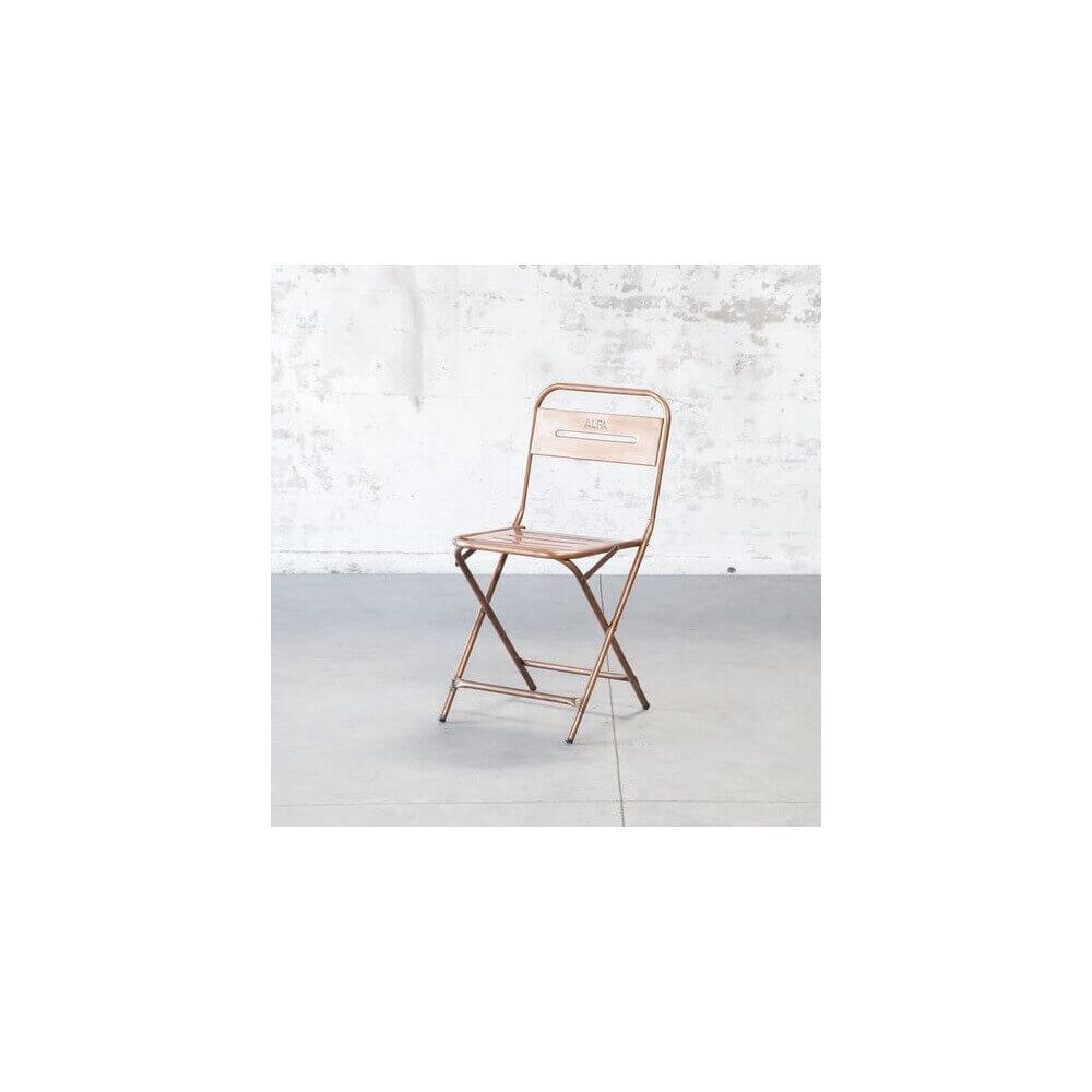 Mathi Design - STEEL C - Chaise pliante en métal cuivré - Chaises