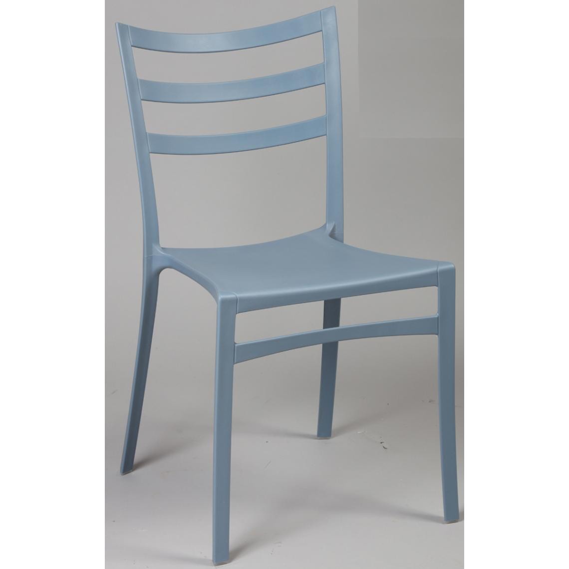 Pegane - Lot de 4 chaises en polypropylène coloris gris bleu, Ht860 x Ht Ass460 x L510 x l470 mm - Chaises